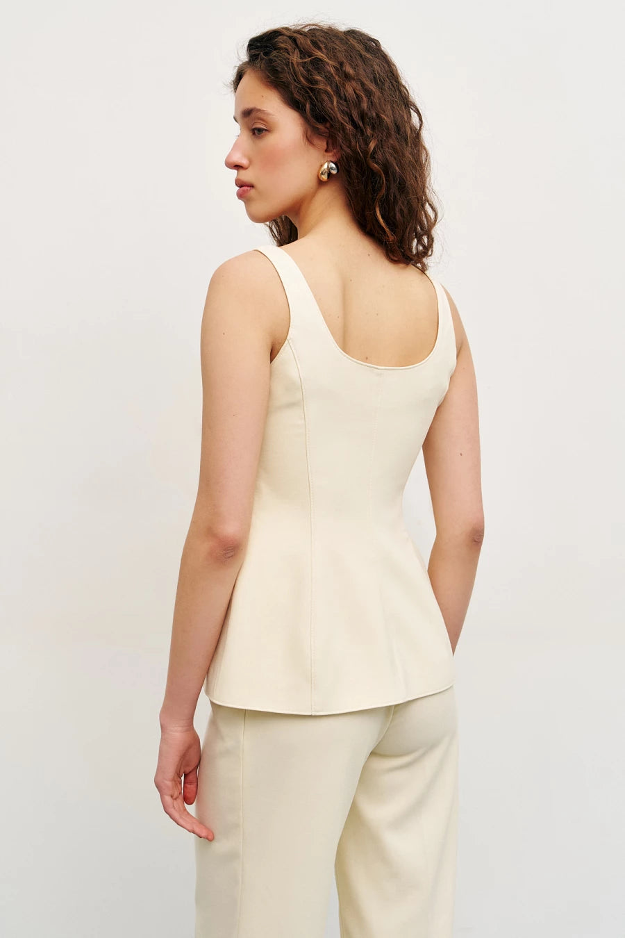 Butter yellow corset top with a zip