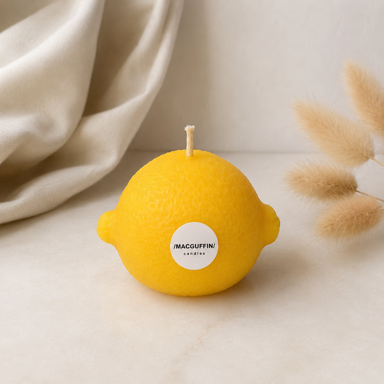 Lemon Candle — Handcrafted Beeswax Candle