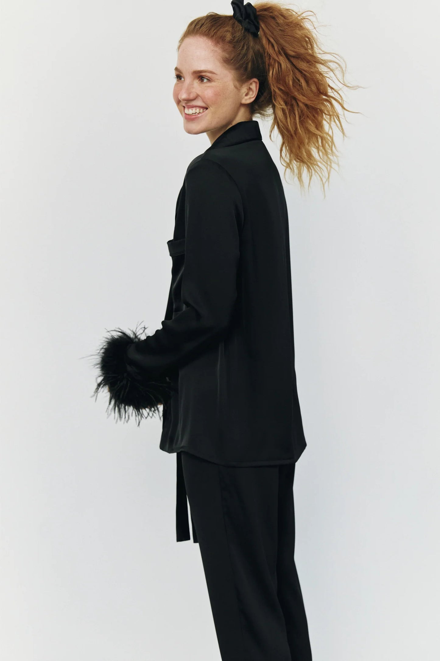 CRYSTAL PJS- BLACK WITH PANTS
