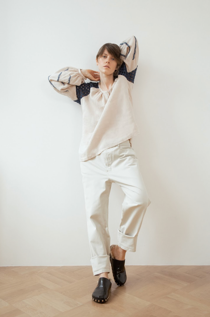 Stylized Borshchiv shirt (blue embroidery)