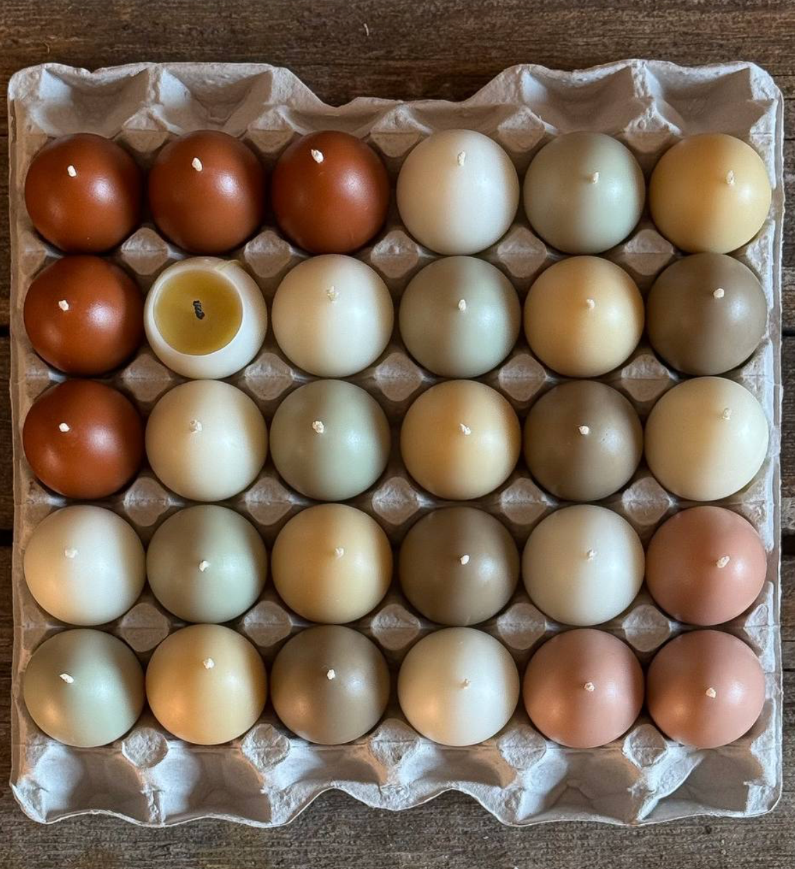 EGGS β Assorted Coloured Beeswax Candles (Mix)