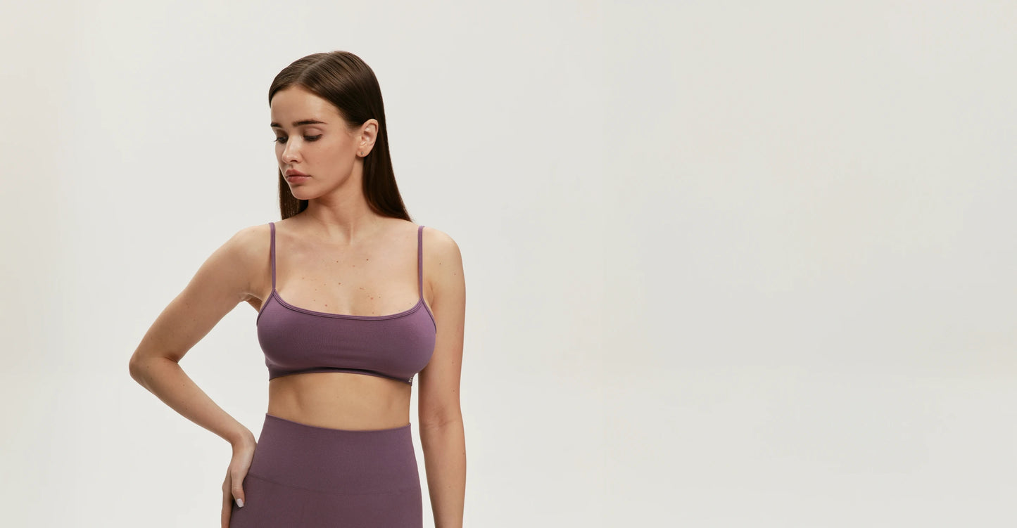 SEAMLESS RIBBED SHORTS PLUM