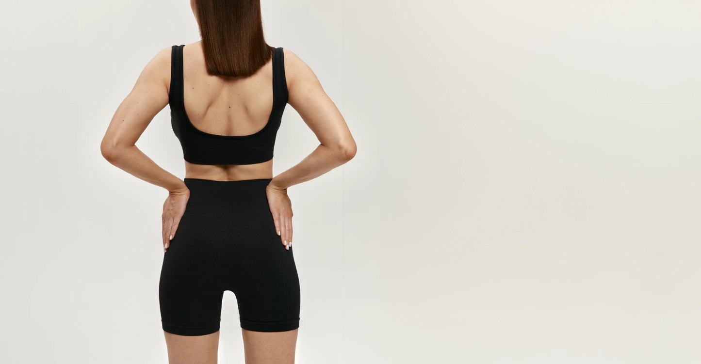 SEAMLESS RIBBED SHORTS DARK GRAPHITE