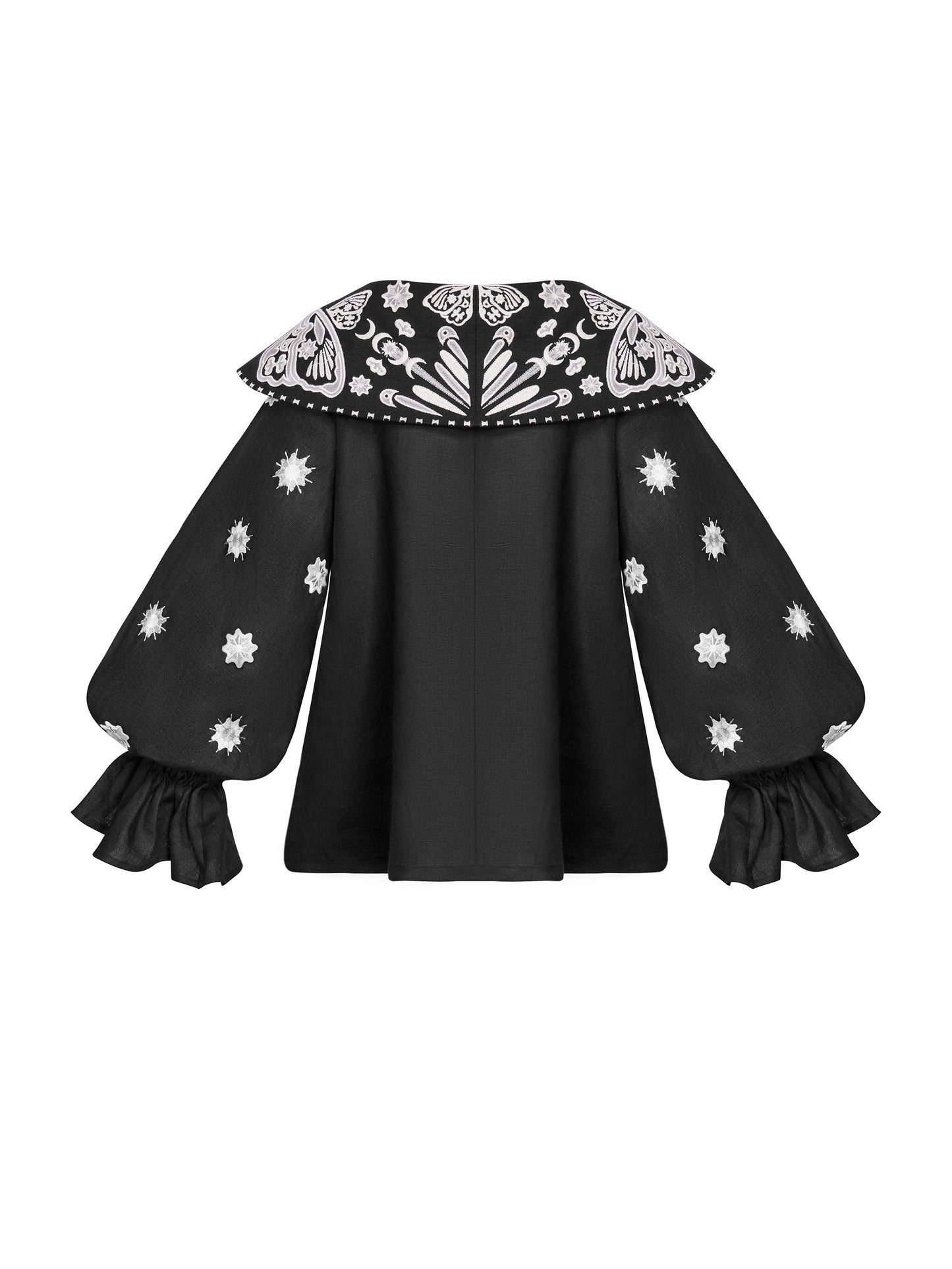Linen embroidered blouse with a wide collar "Lehit"