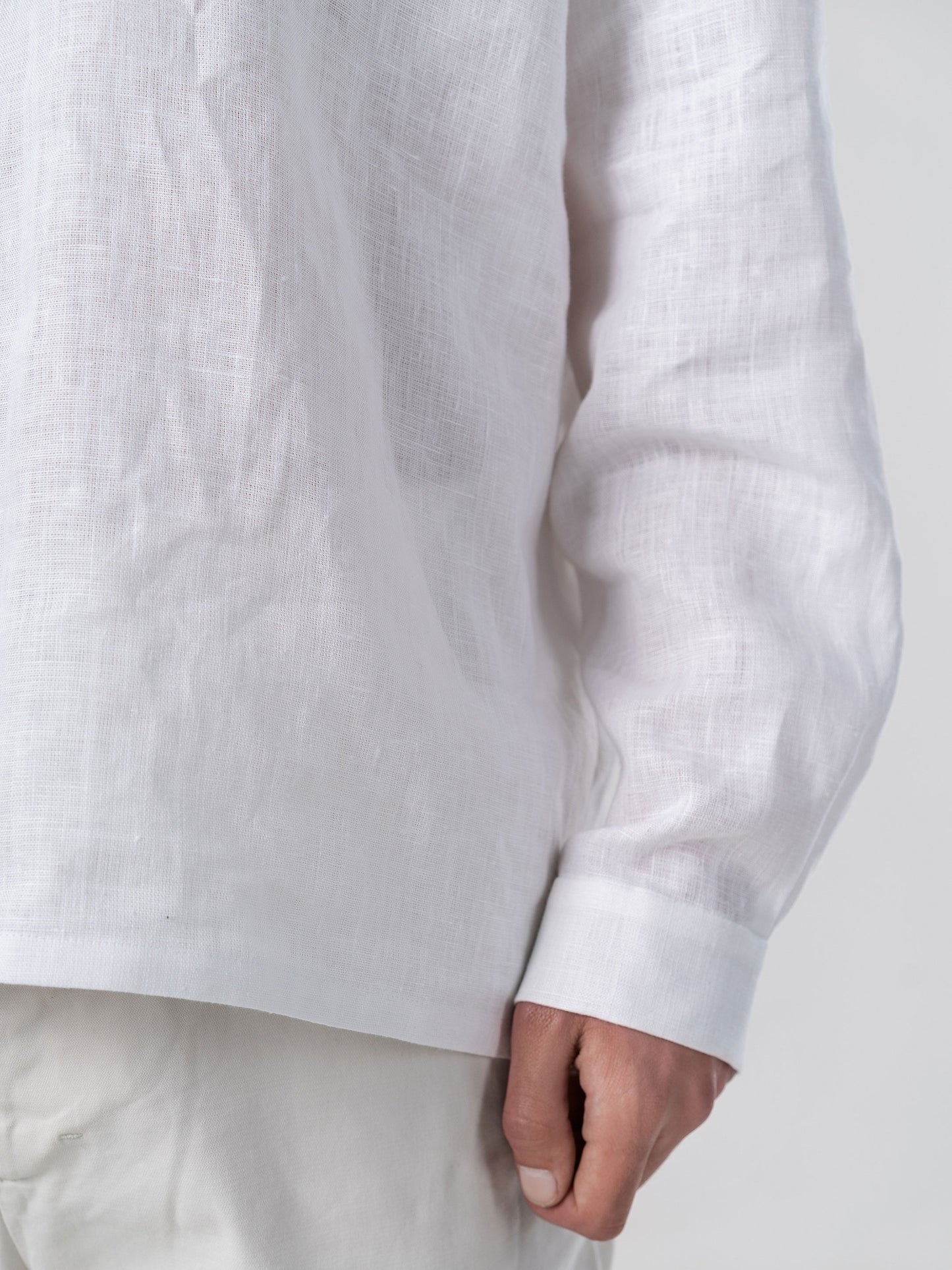 Men's linen shirt with embroidery Sky