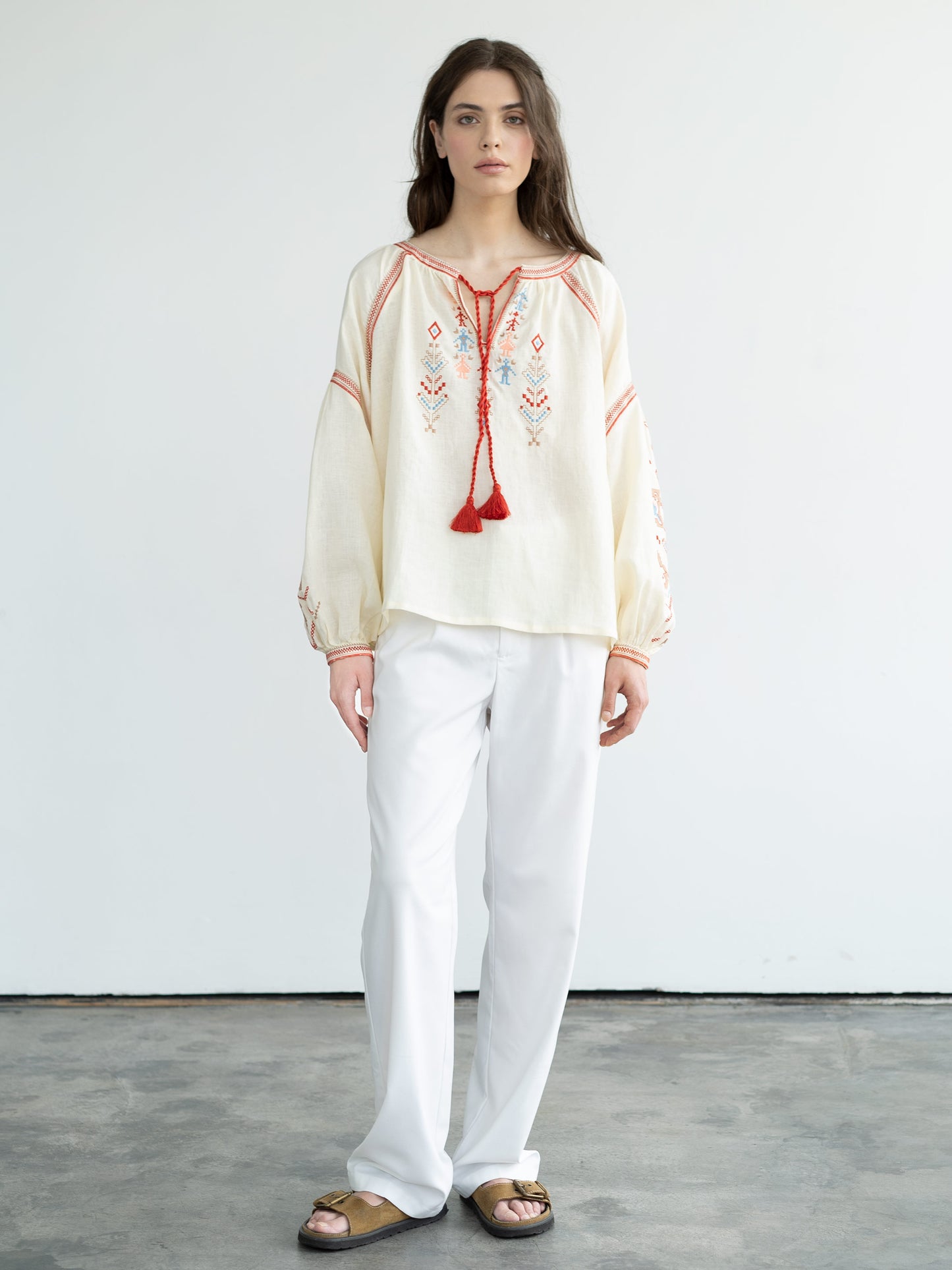 Women's shirt with embroidery of Ukrainian cities-heroes Yednist
