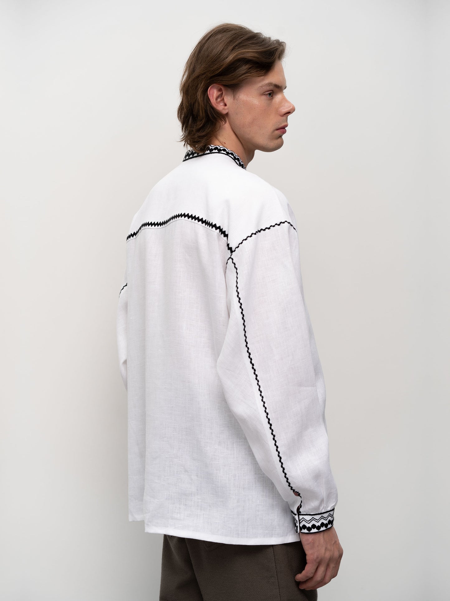 White men's embroidered shirt Kyivska