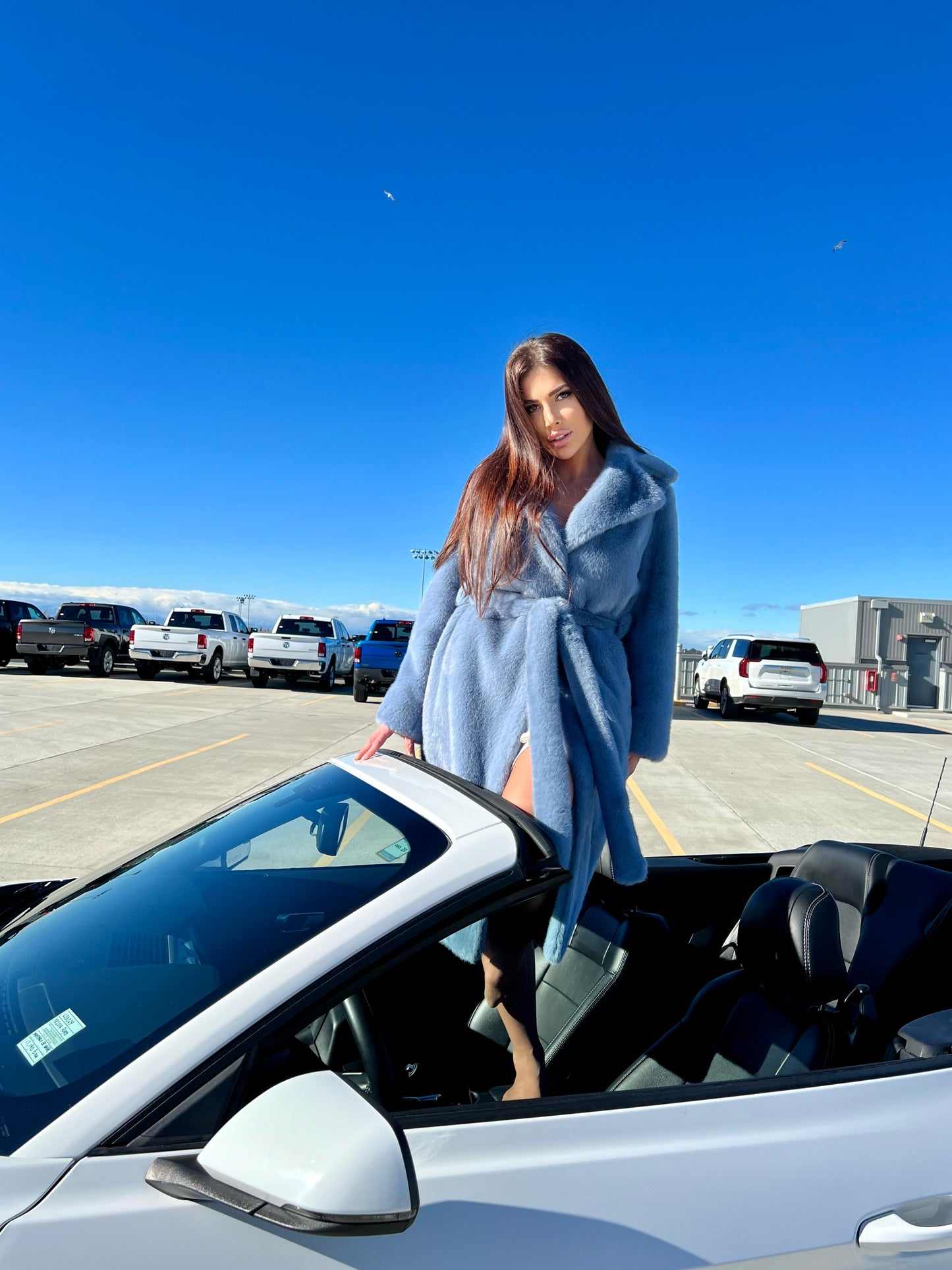 Eco-fur coat imitates mink