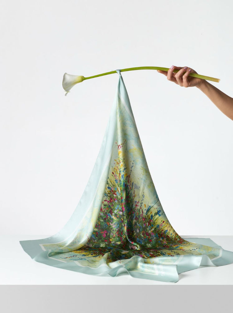 Premium silk scarf "Summer Field"