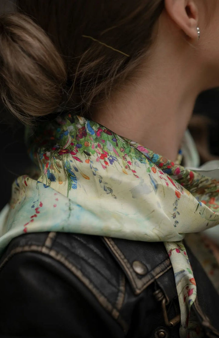 Premium silk scarf "Summer Field"