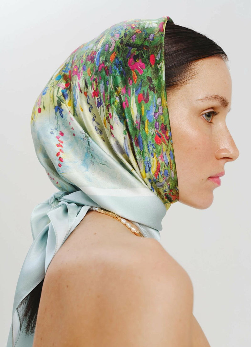 Premium silk scarf "Summer Field"
