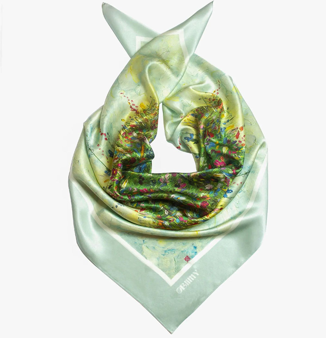 Premium silk scarf "Summer Field"