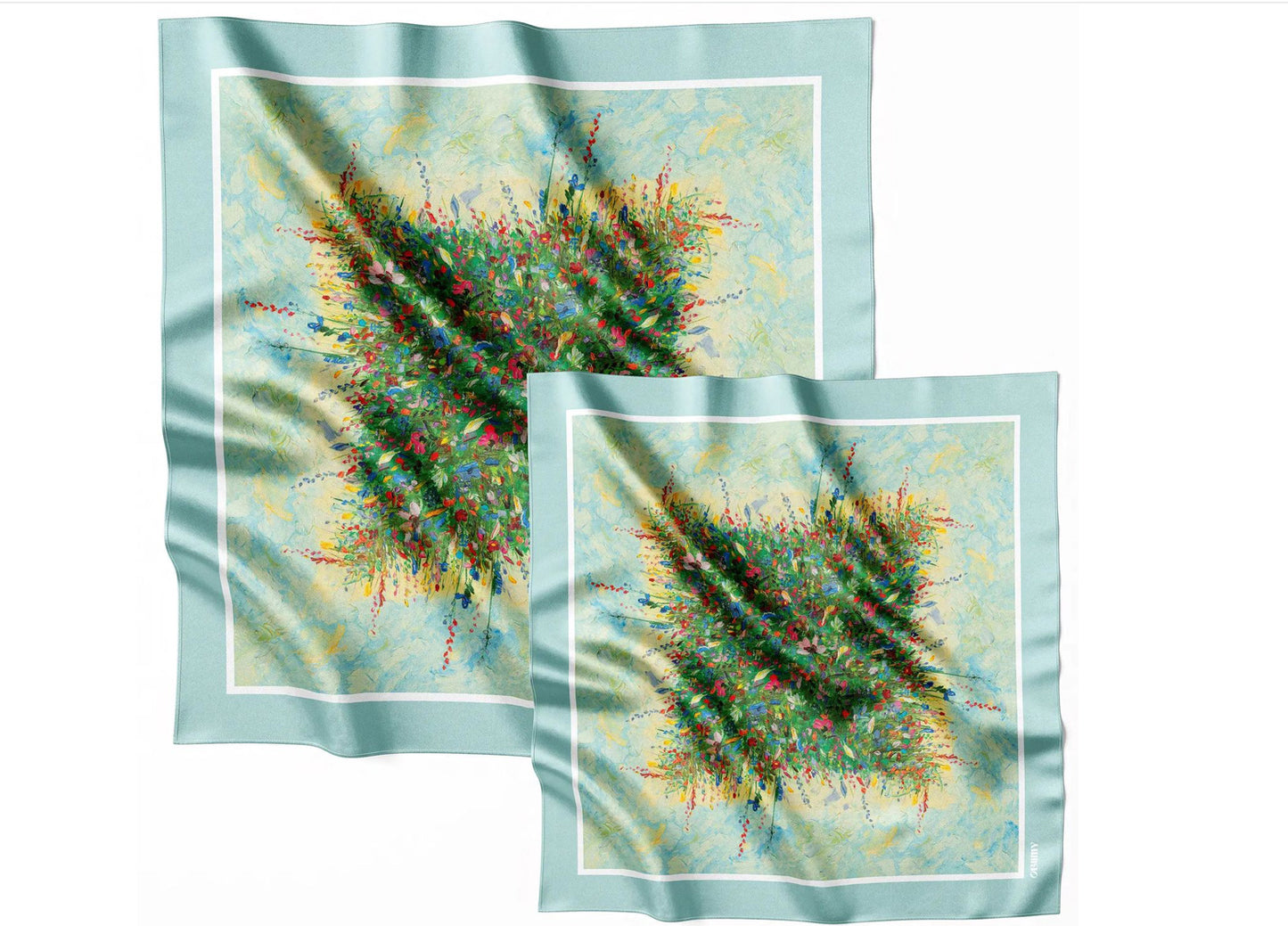Premium silk scarf "Summer Field"