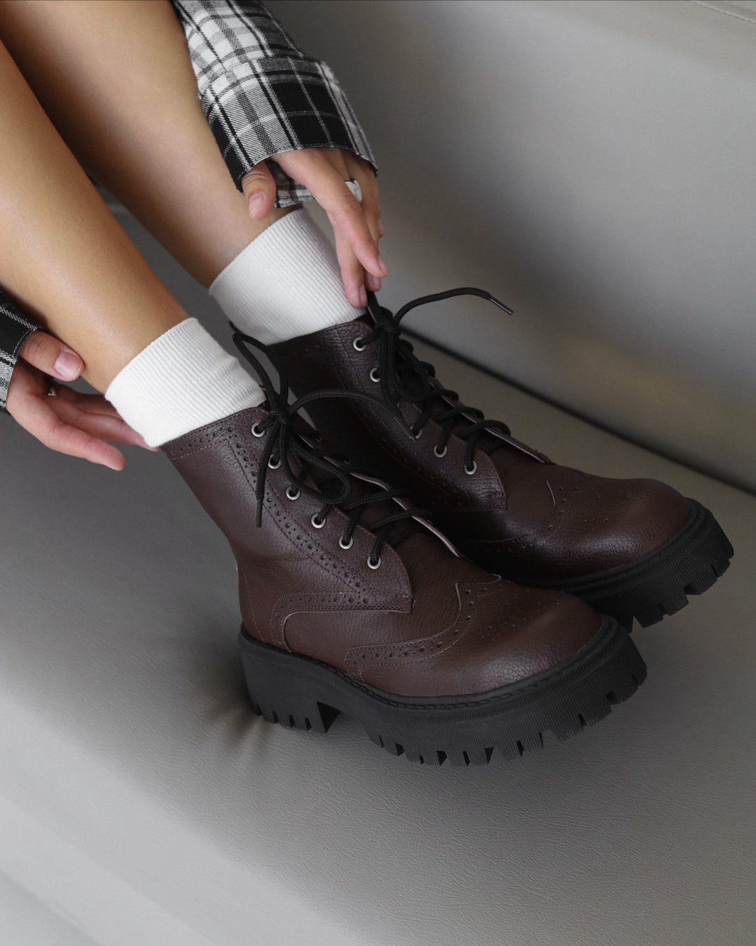 Brown Leather Derby Boots