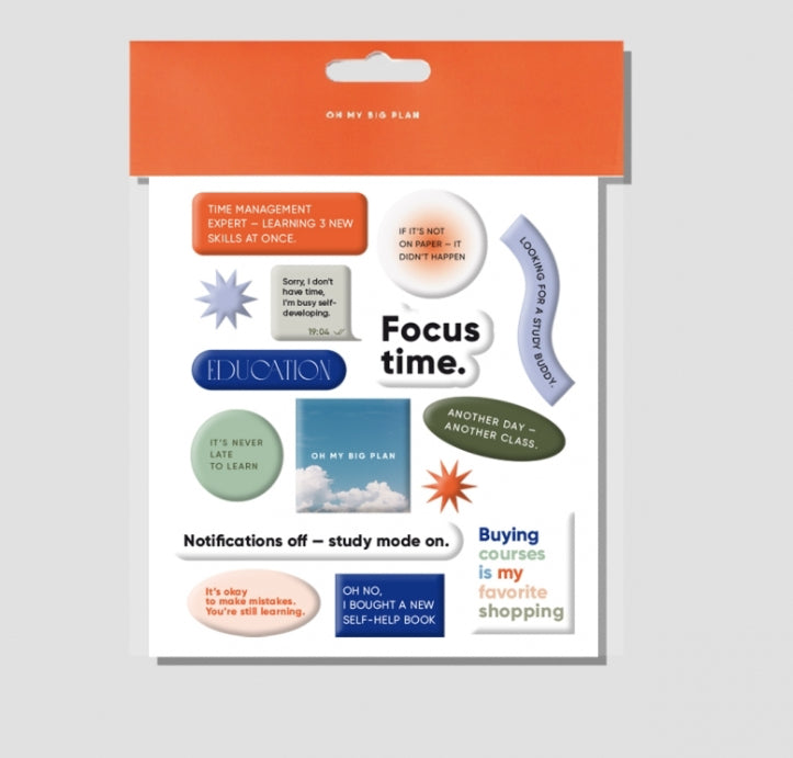 “Focus Time” 3D Sticker Set