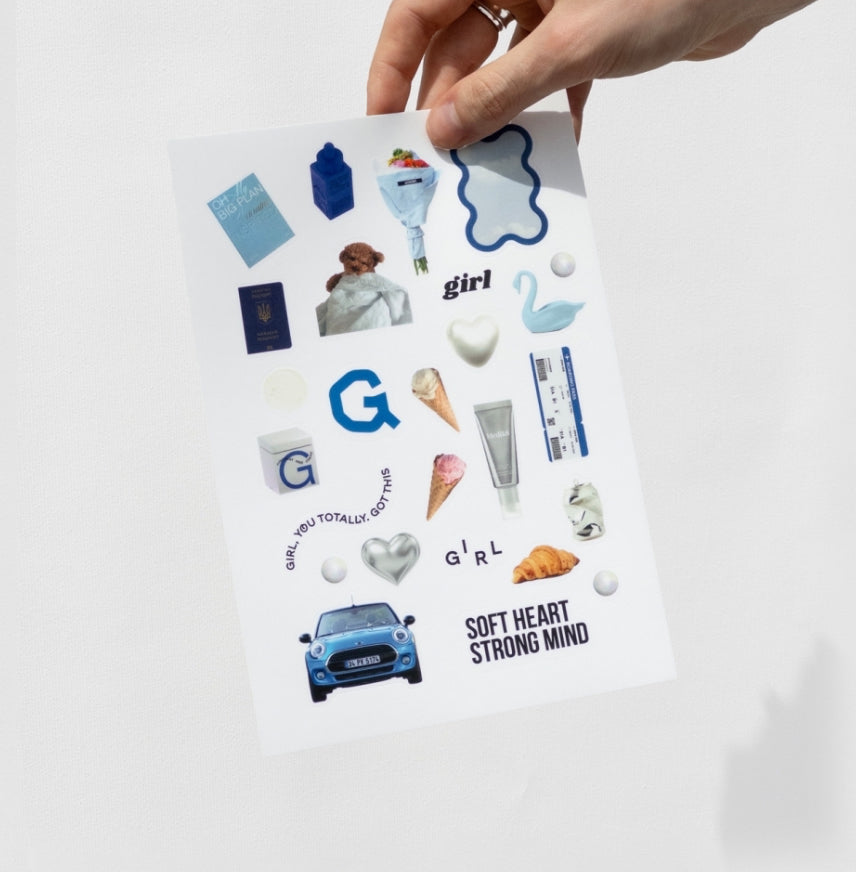 Sticker pack Inspired by lovemarks (blue-pink)