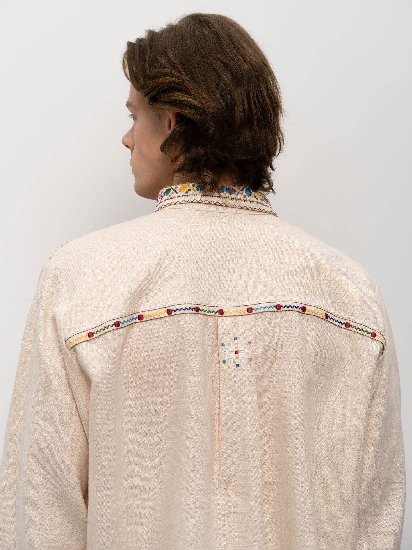 Men's embroidered shirt with collar Podillya region Veremiy