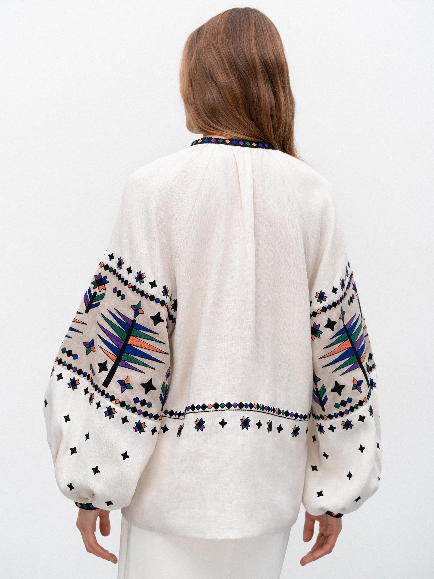 Women's embroidered shirt with geometric embroidery Melanka