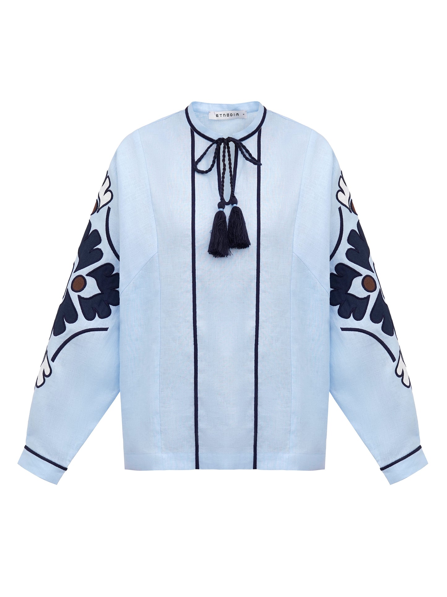 Blue blouse with floral pattern Aqua