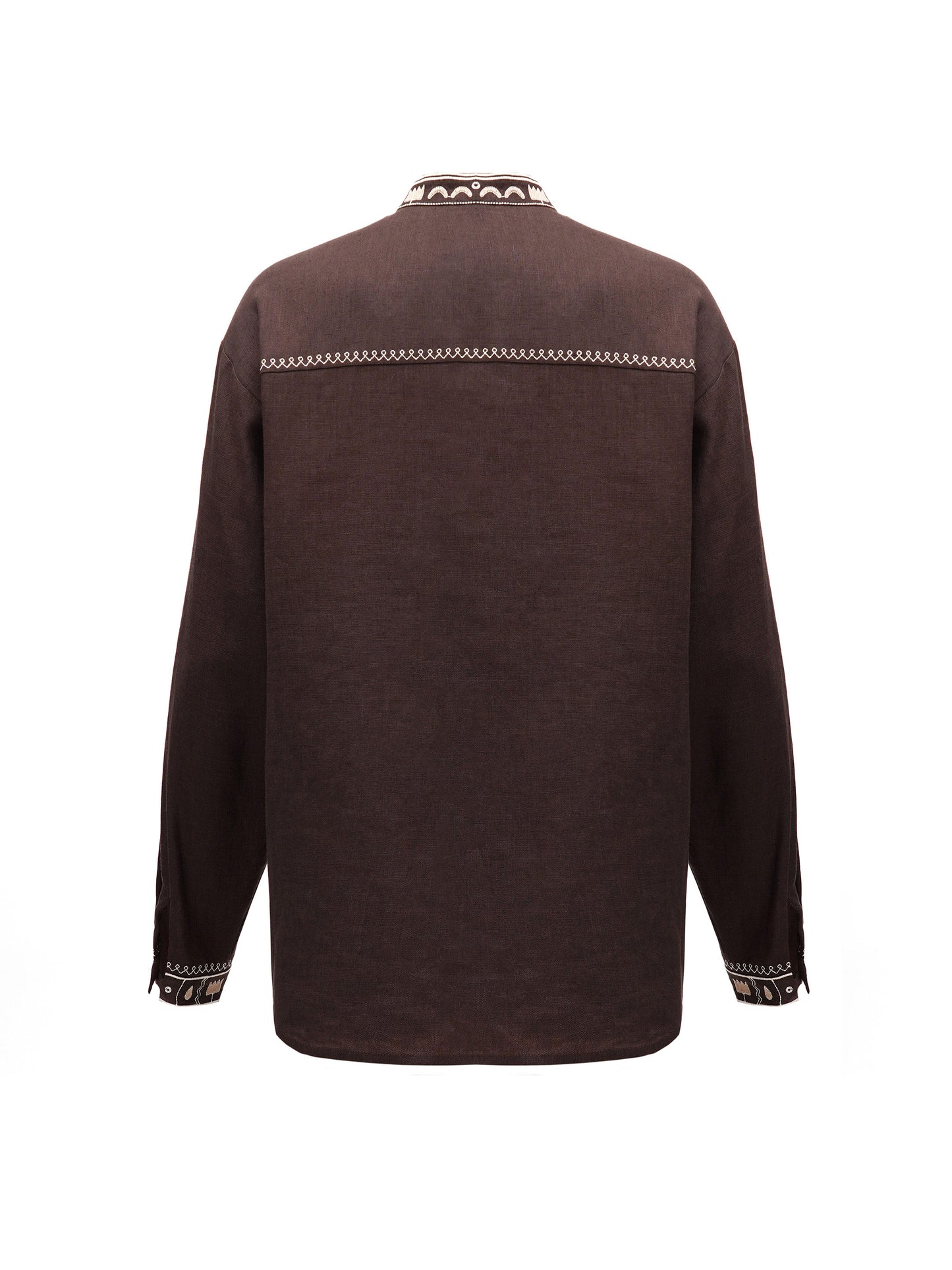 Men's brown embroidered shirt “Kmyn”