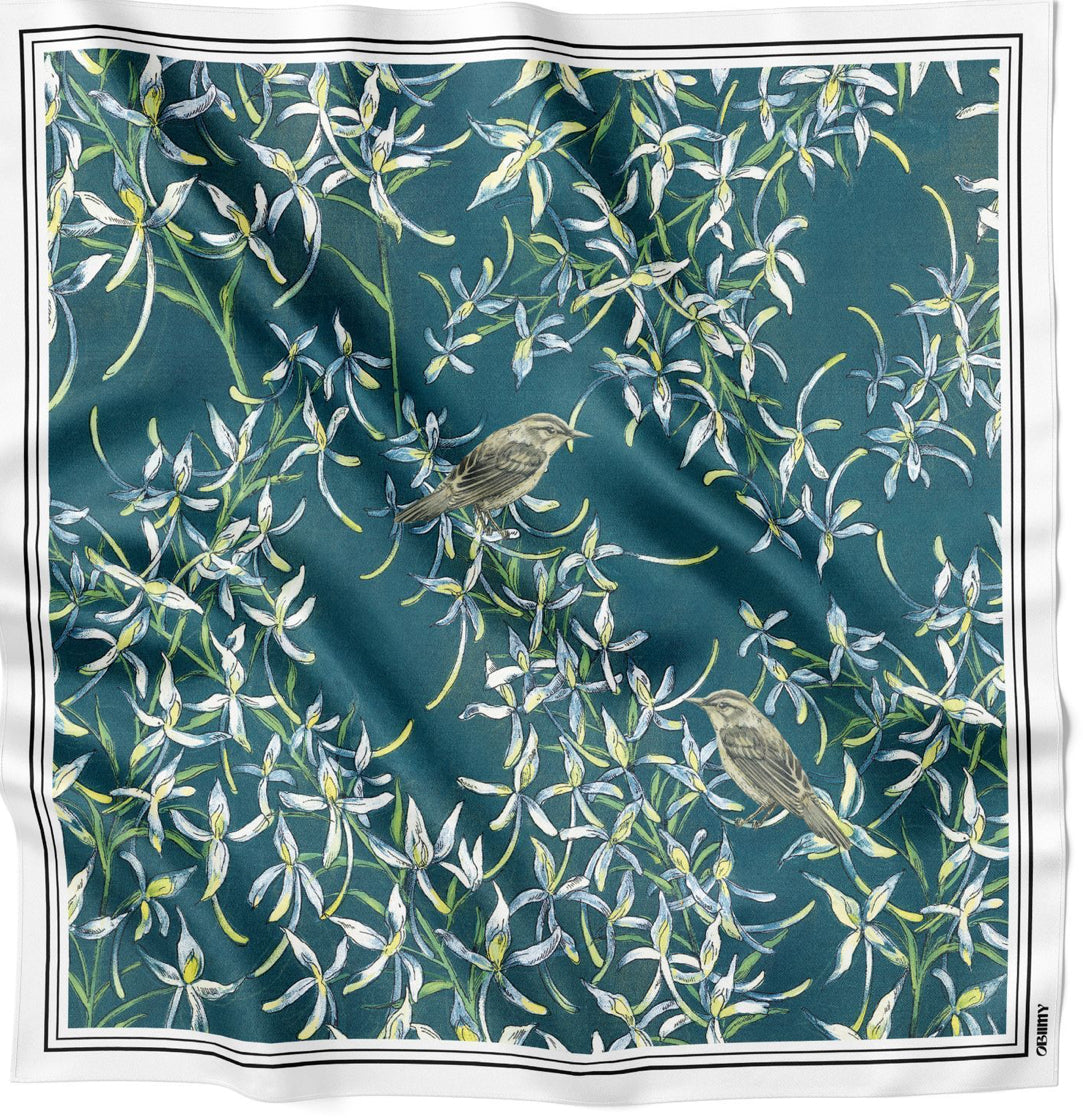 Silk scarf "Melody of two"