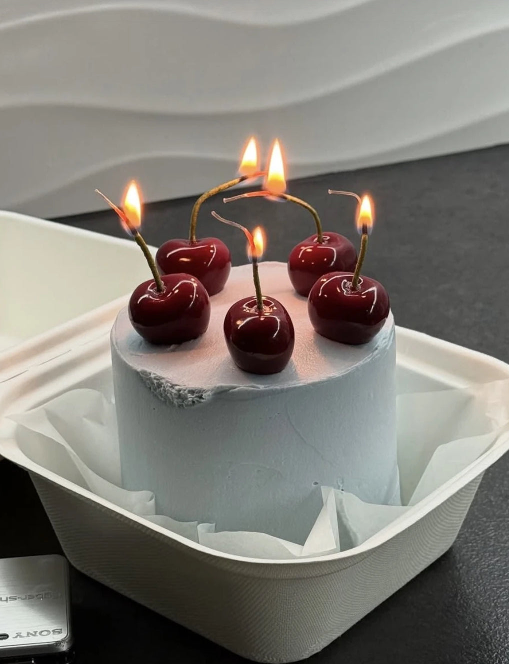 CHERRY set of 10 beeswax candles (Mix color)