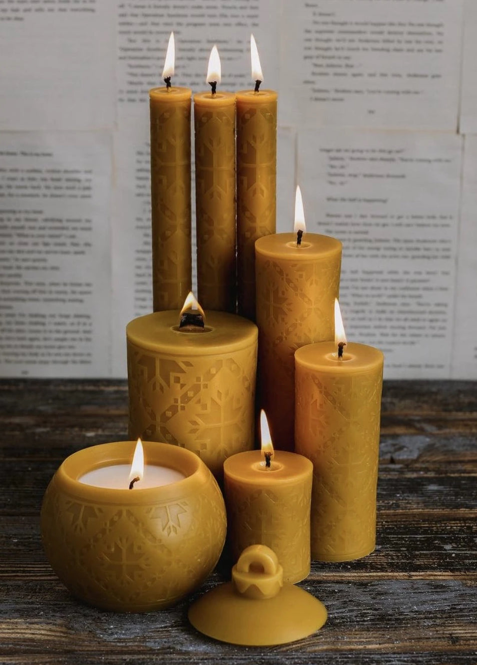 CODE OF THE ANCESTORS beeswax candle with wooden wick