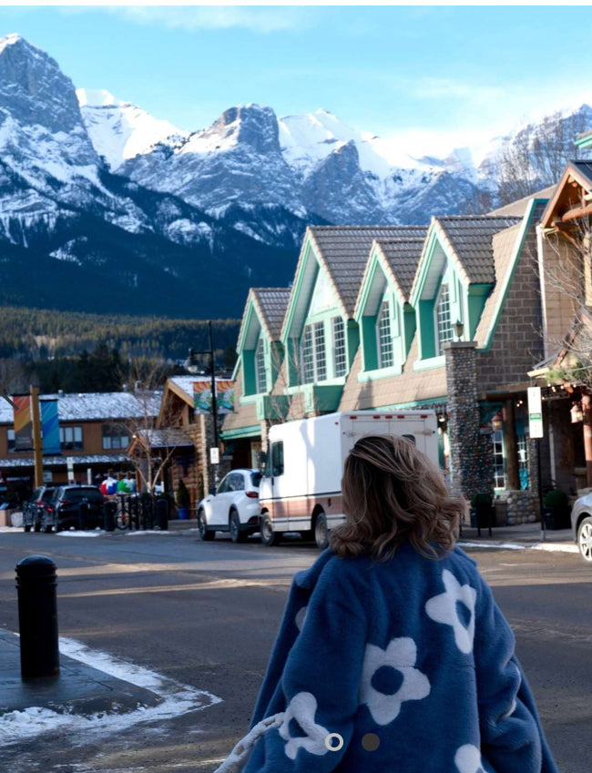 Bright eco coat with floral print