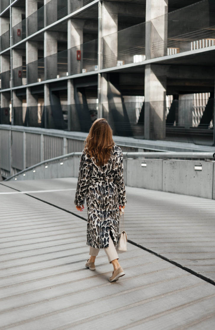 Faux fur with animal print