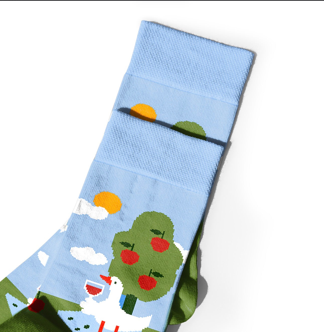Socks "Wine-Loving Geese" green