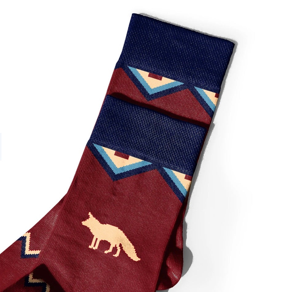Socks "East" burgundy