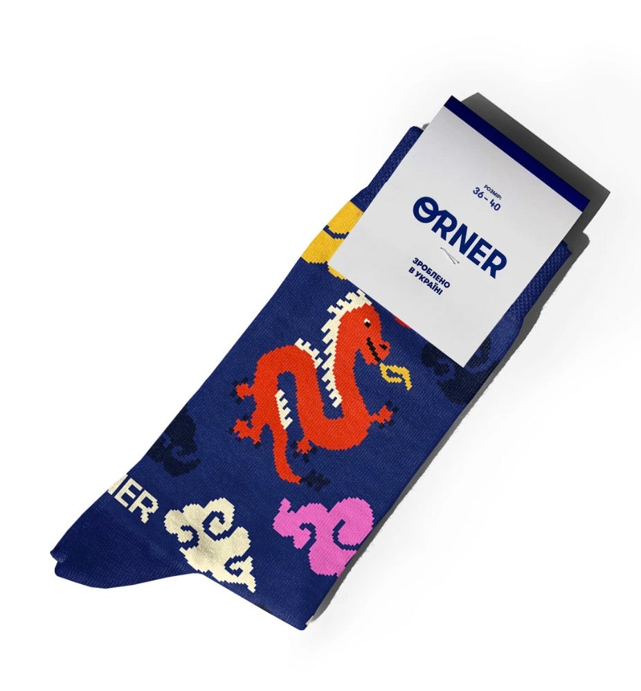 Socks “Asian motifs” Dragon
