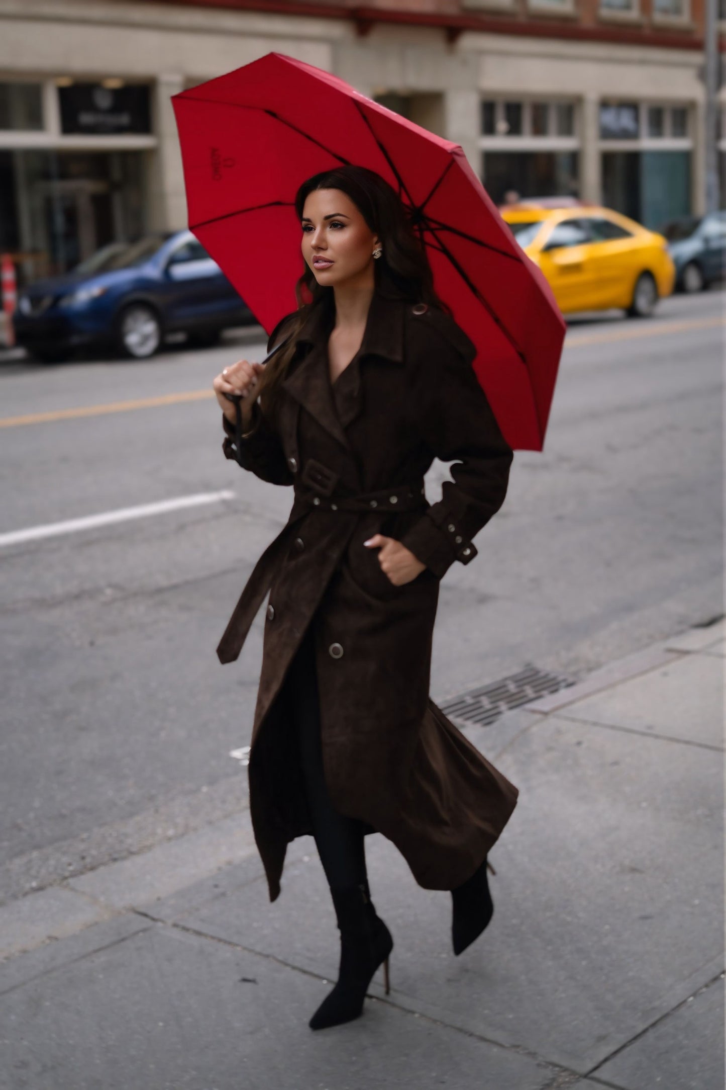 Long Suede Leather Coat
