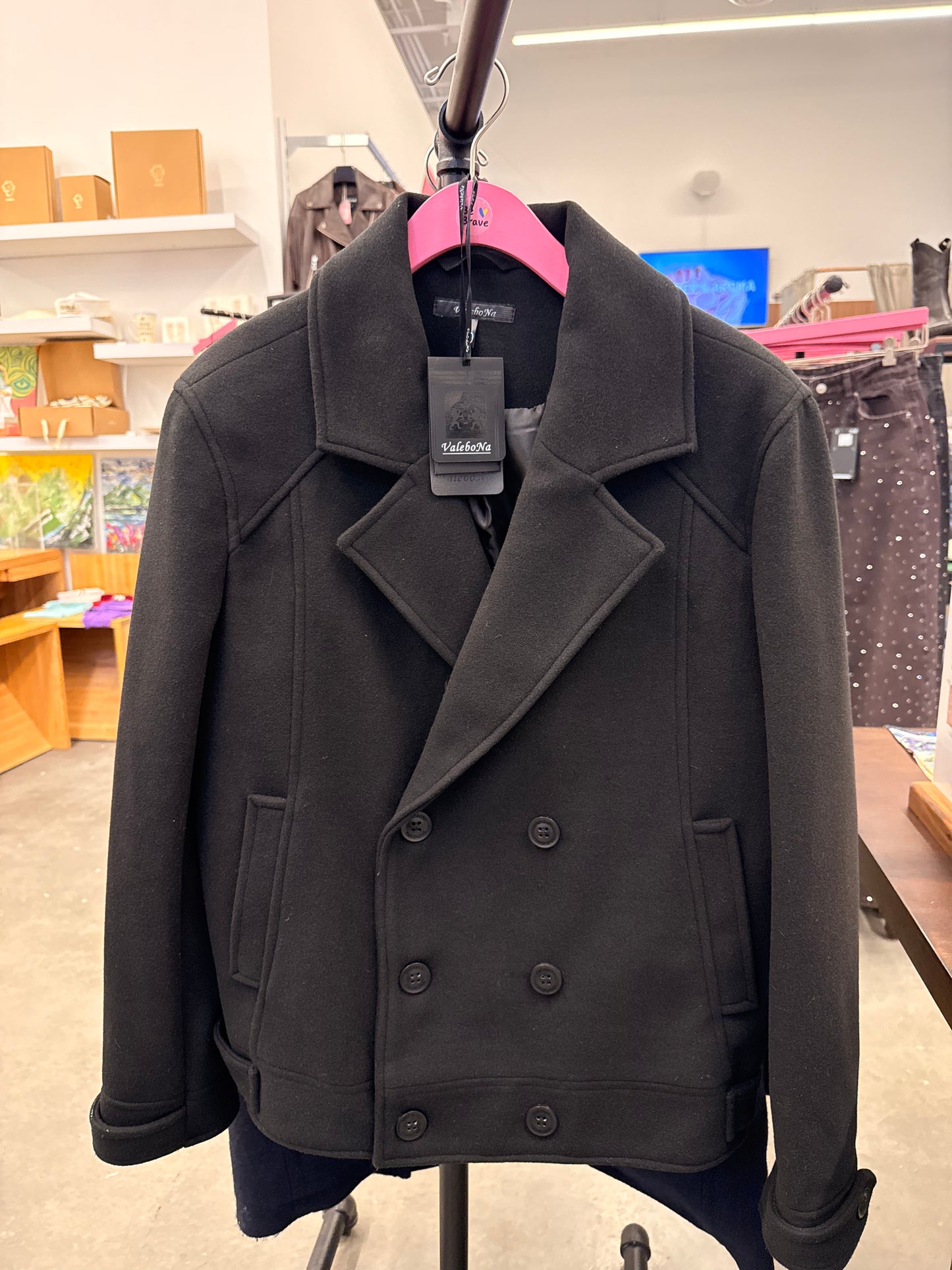 Men’s Black Wool Peacoat