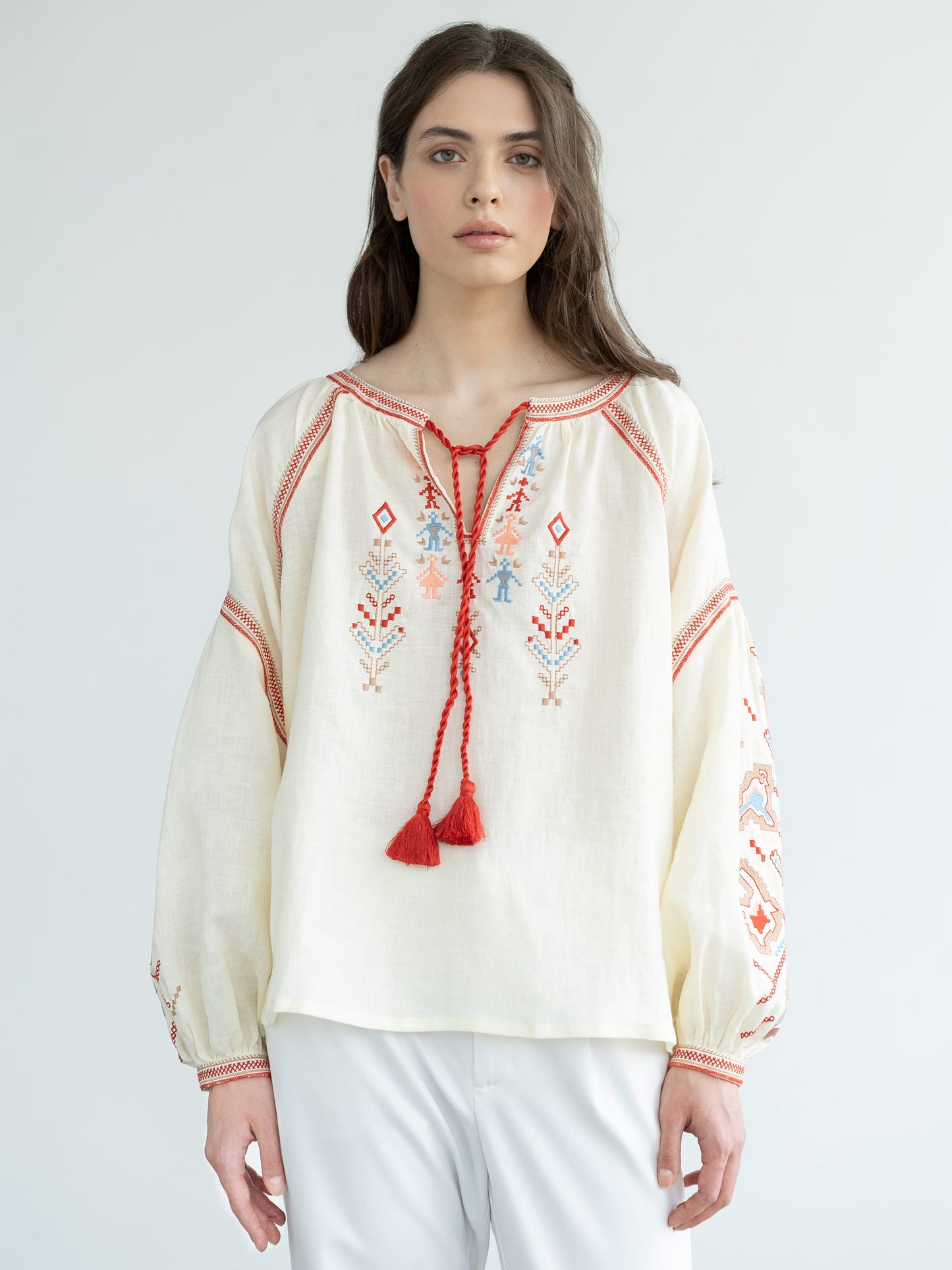 Women's shirt with embroidery of Ukrainian cities-heroes Yednist