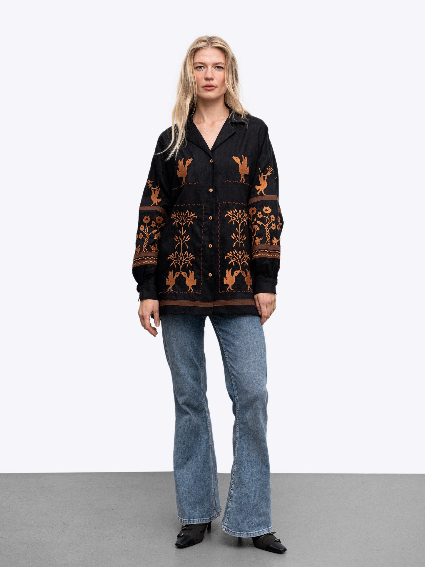 Women's embroidered shirt dedicated to Skovoroda Bayka (oversized)