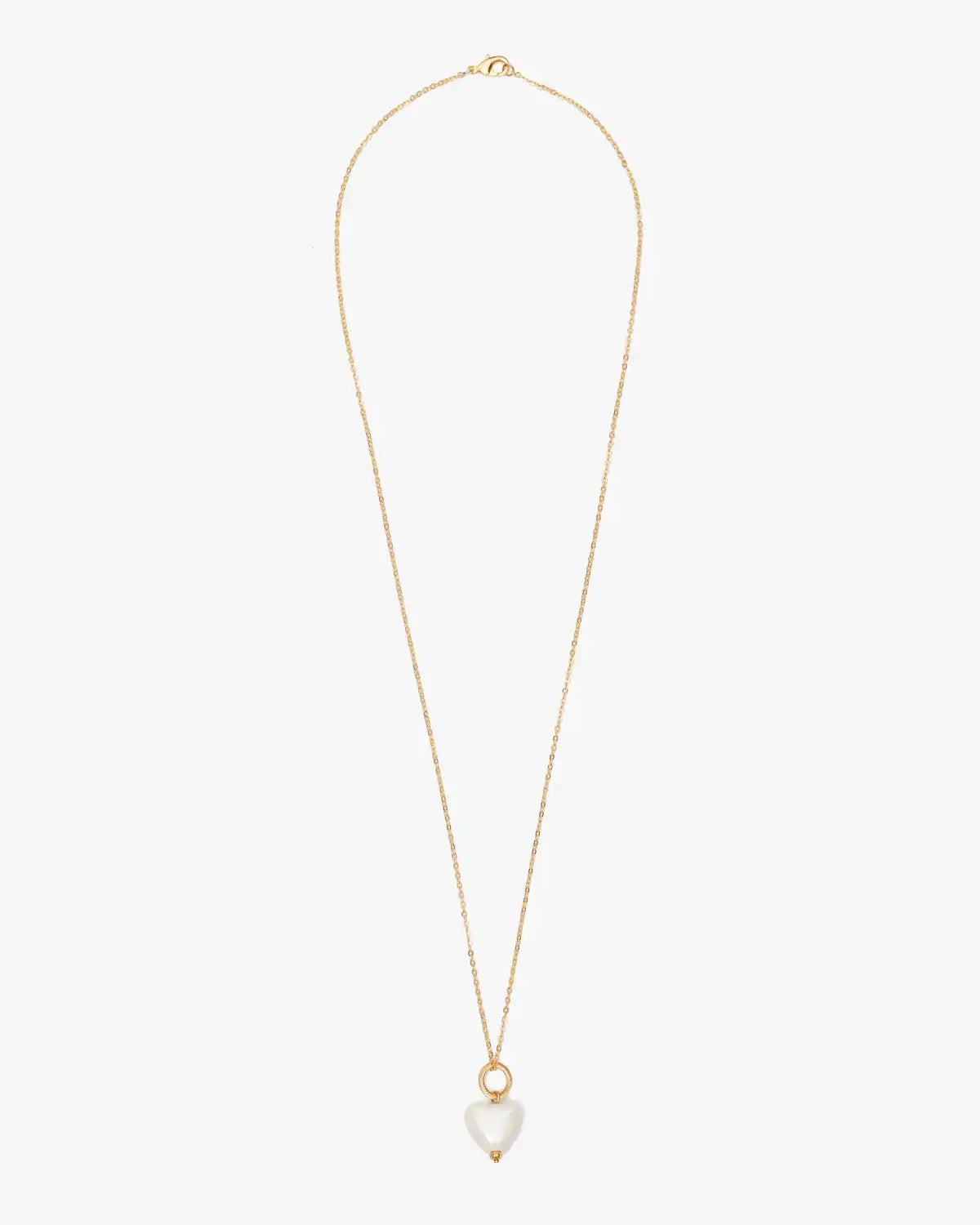 Porcelain heart on gold cover chain
