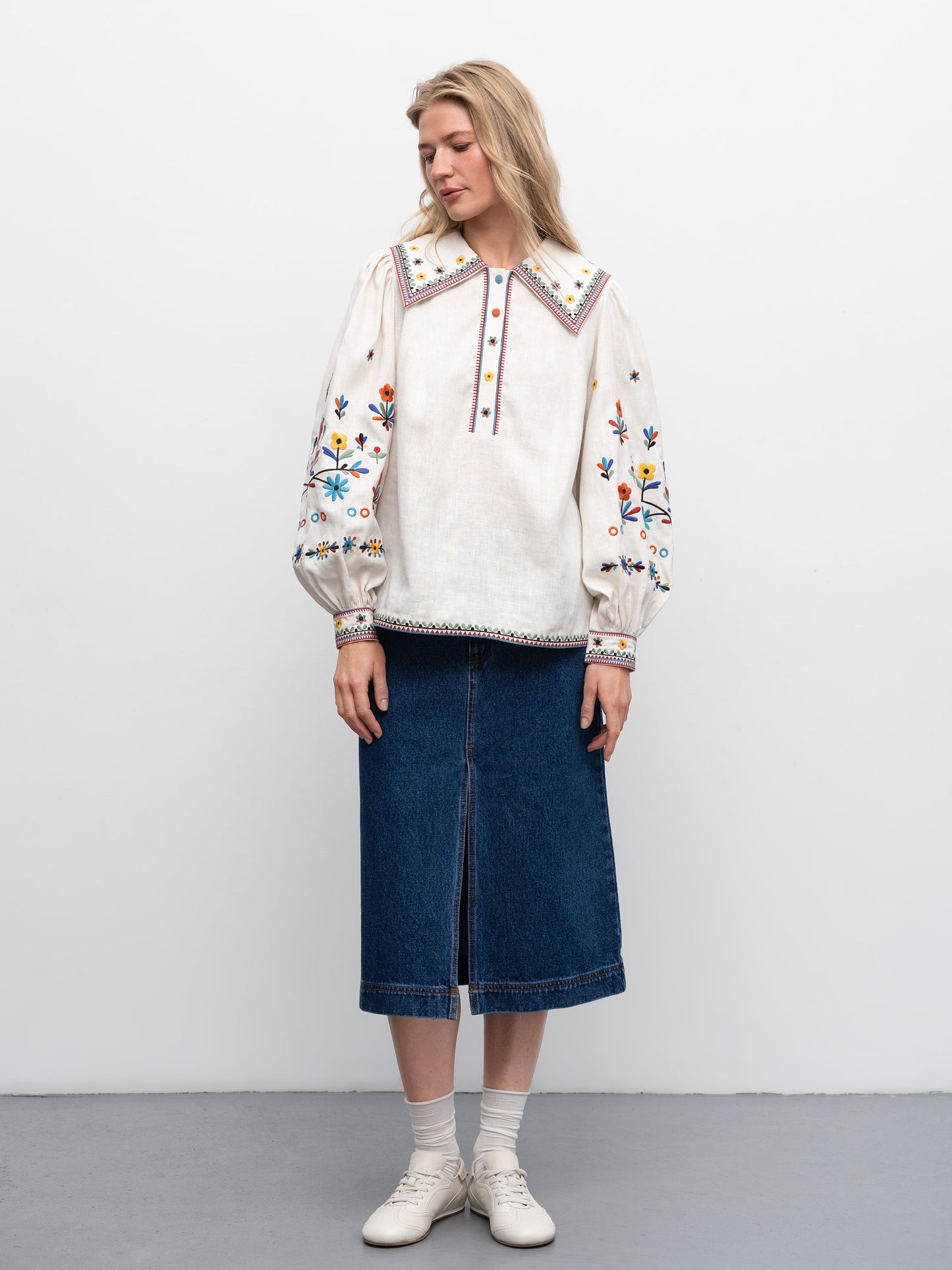 Embroidered linen shirt with yavorivsky ornament Yavir
