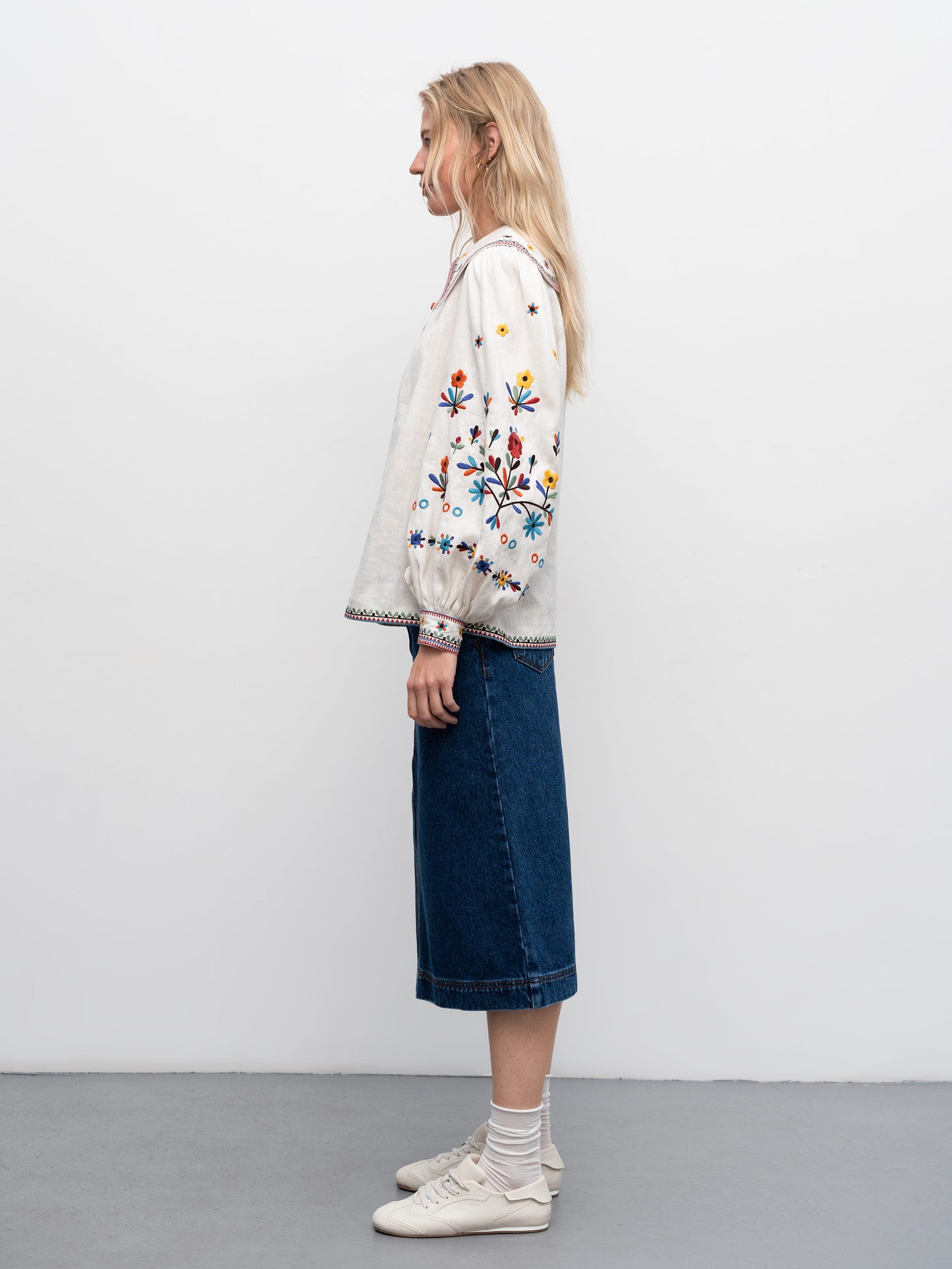 Embroidered linen shirt with yavorivsky ornament Yavir
