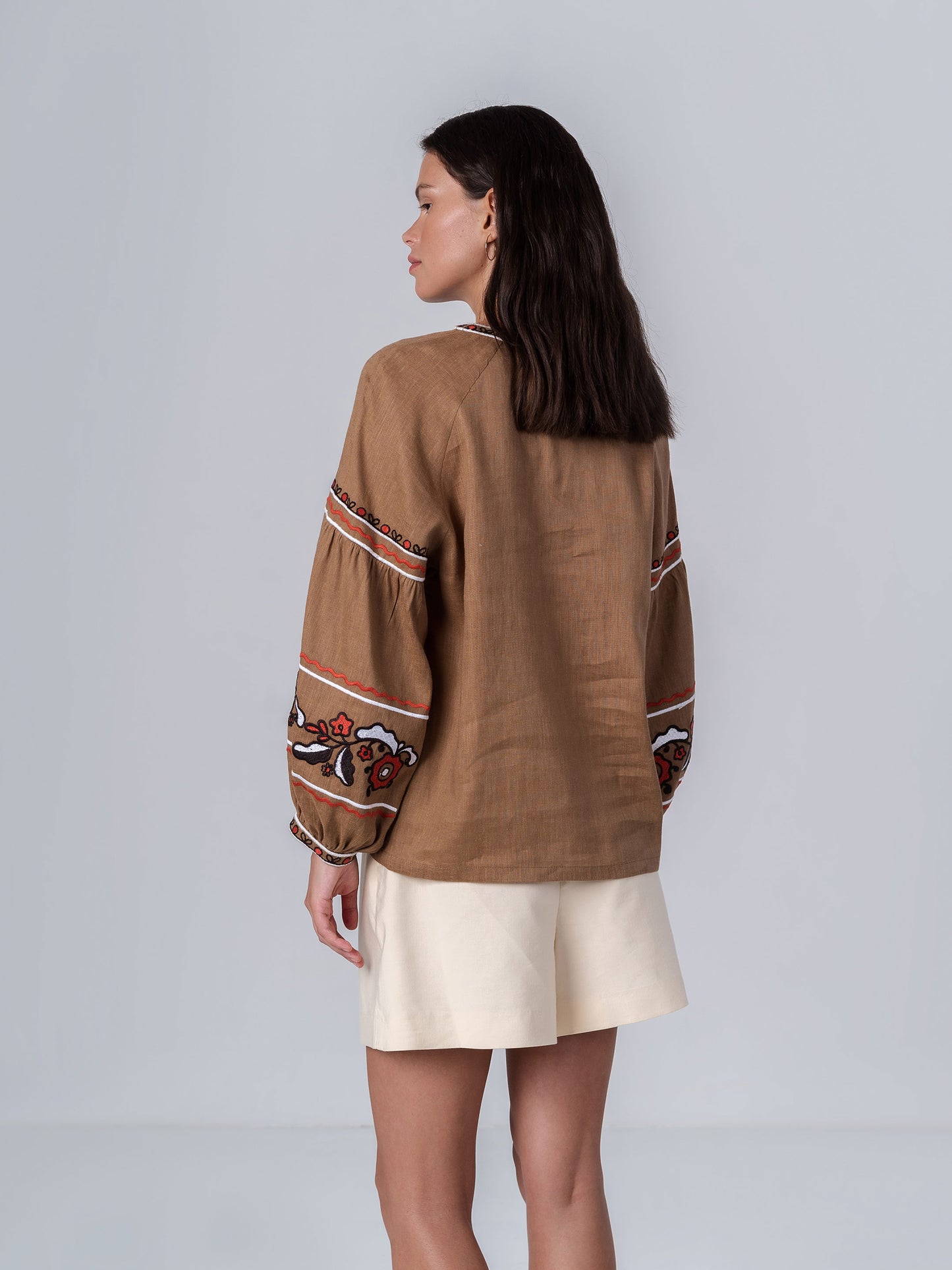 Embroidered linen shirt for women Grono