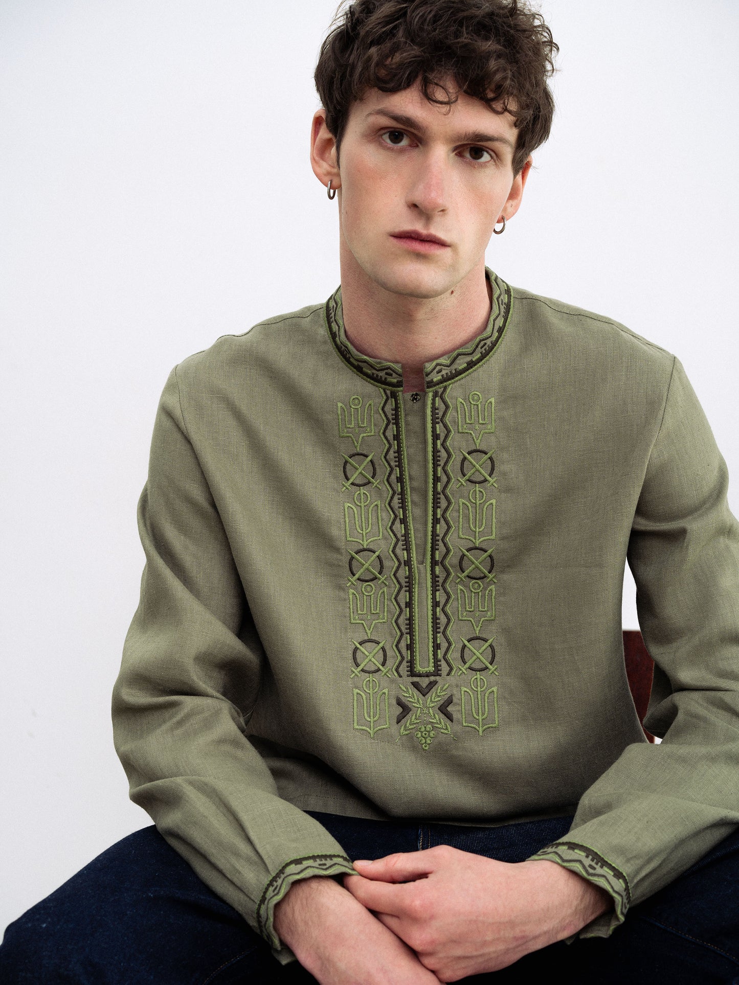 Men's embroidered shirt with symbols of Kyivan Rus 988