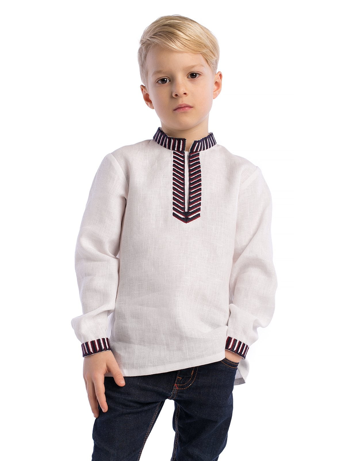 Boys embroidered shirt White Sparrow