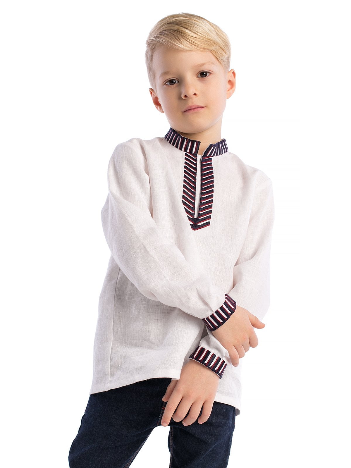 Boys embroidered shirt White Sparrow