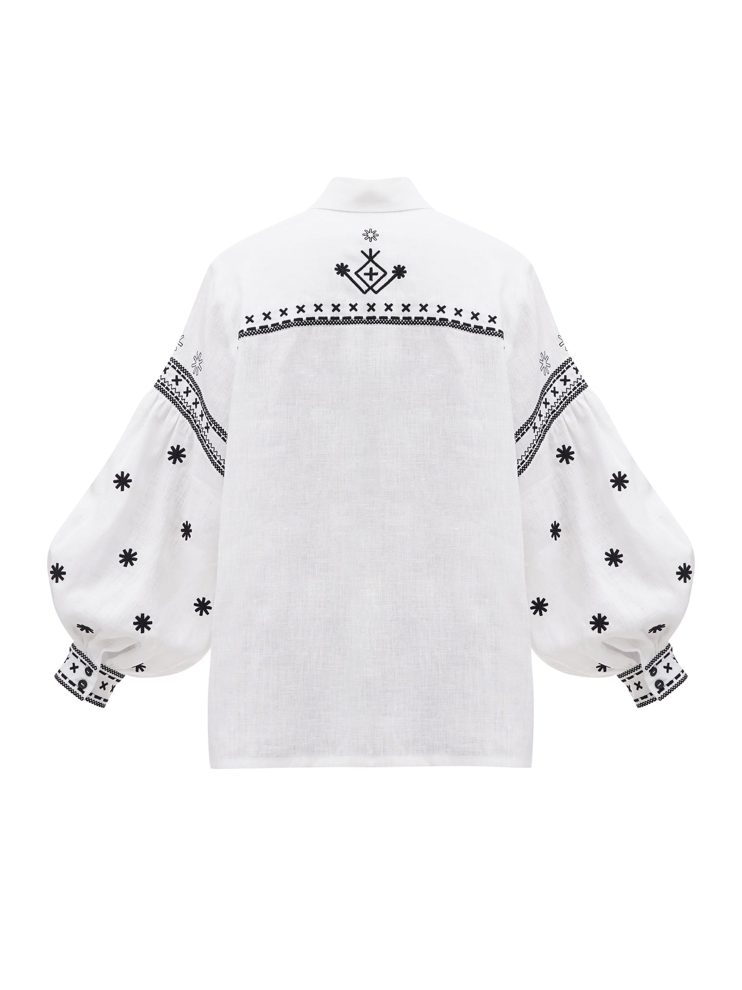 White linen shirt with embroidery Tsvit