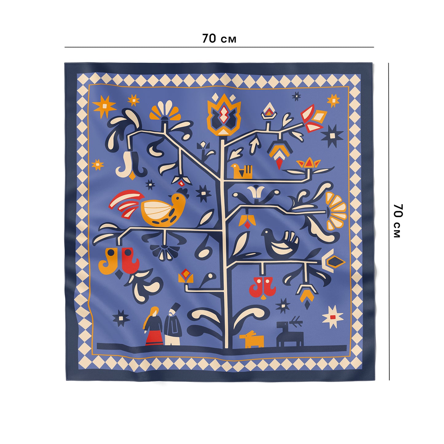 Scarf "Tree of Life" blue