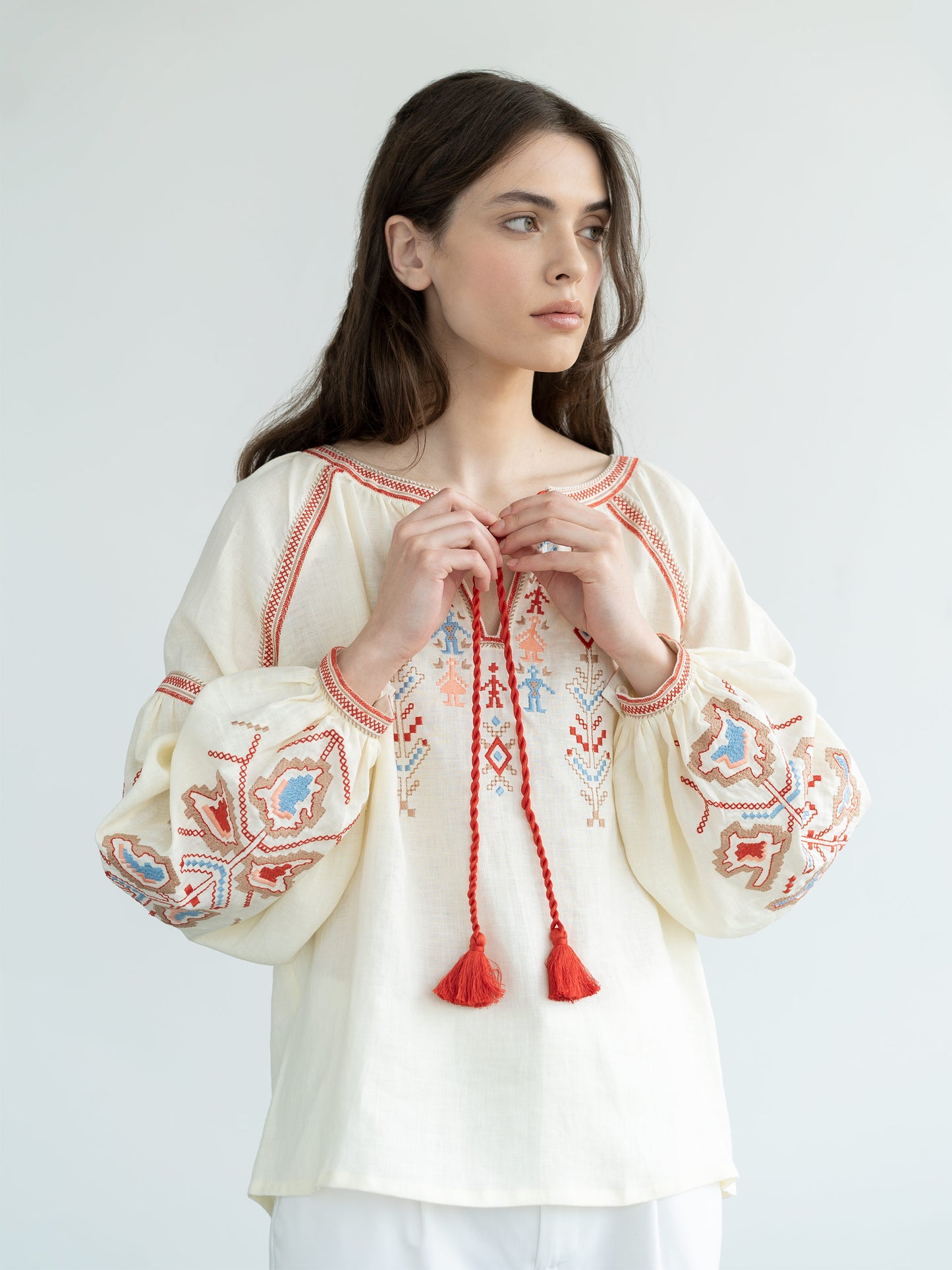 Women's shirt with embroidery of Ukrainian cities-heroes Yednist