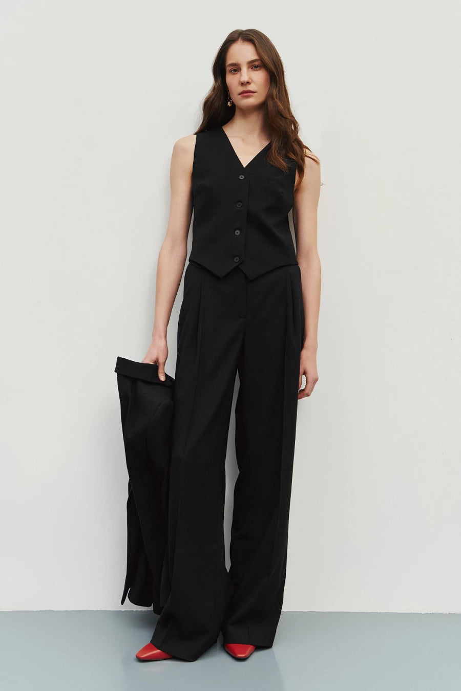 Black long palazzo pants