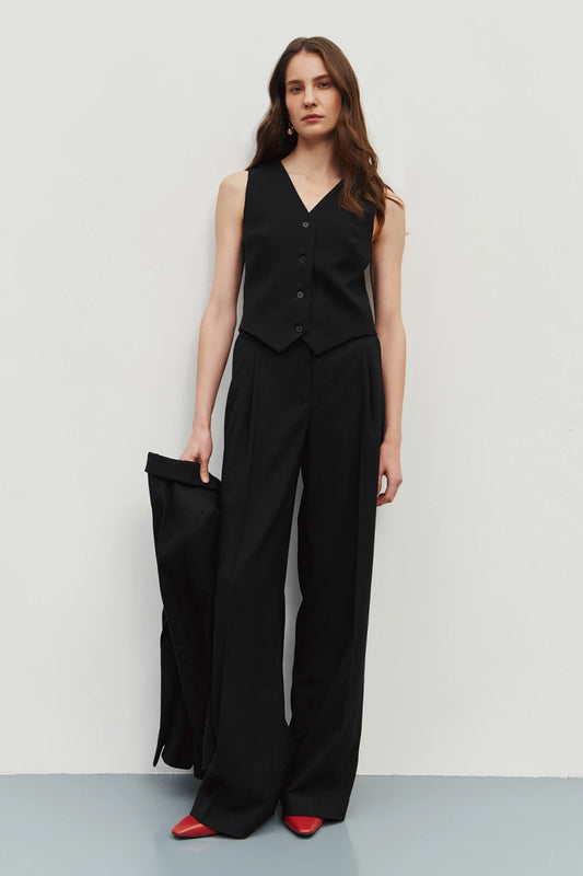 Black long palazzo pants