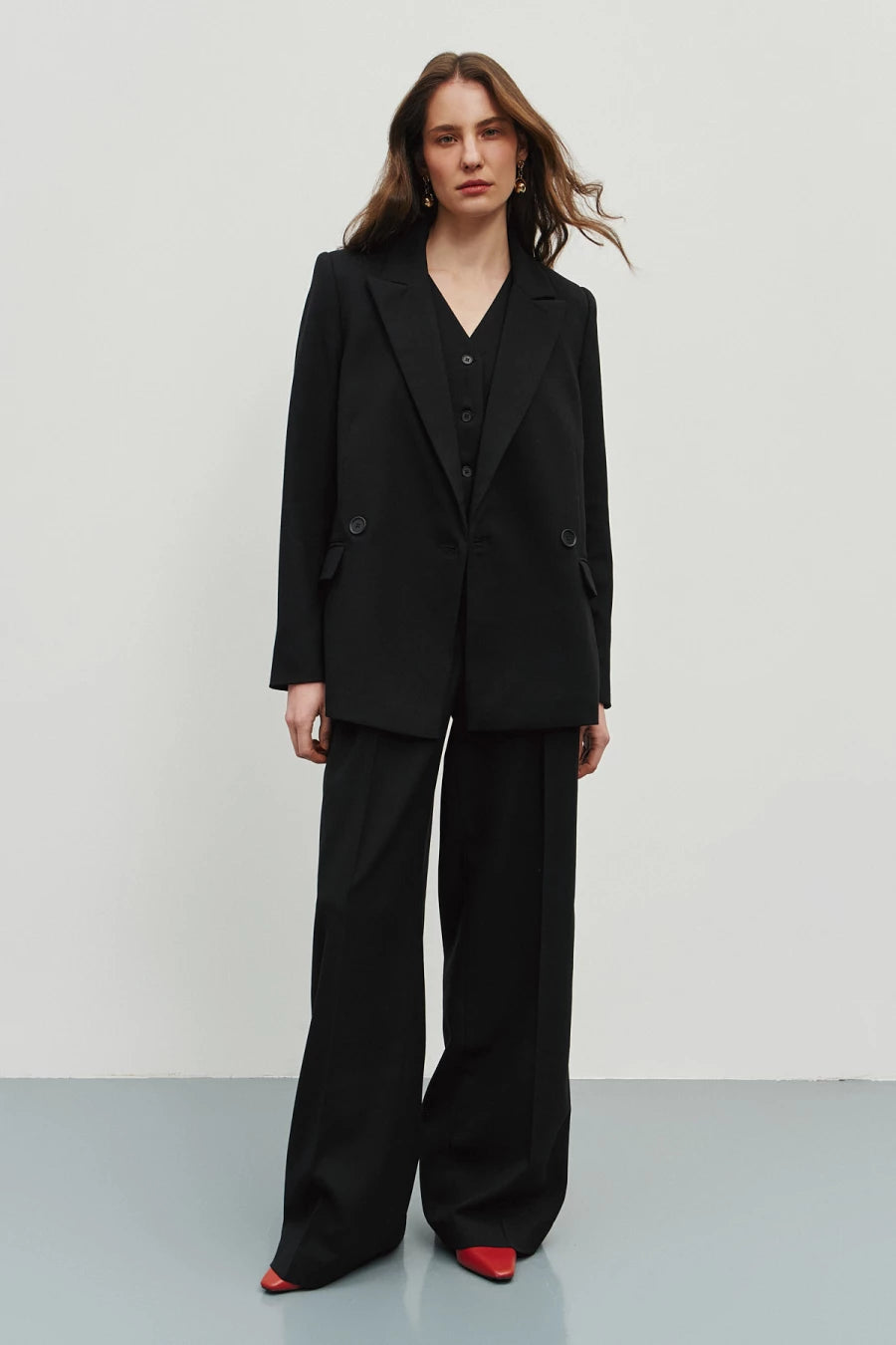 Black long palazzo pants