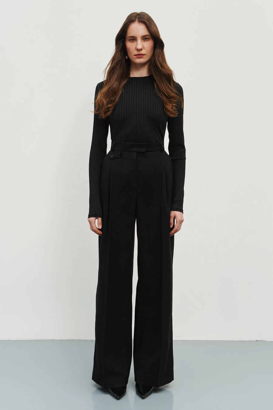 Black long palazzo pants